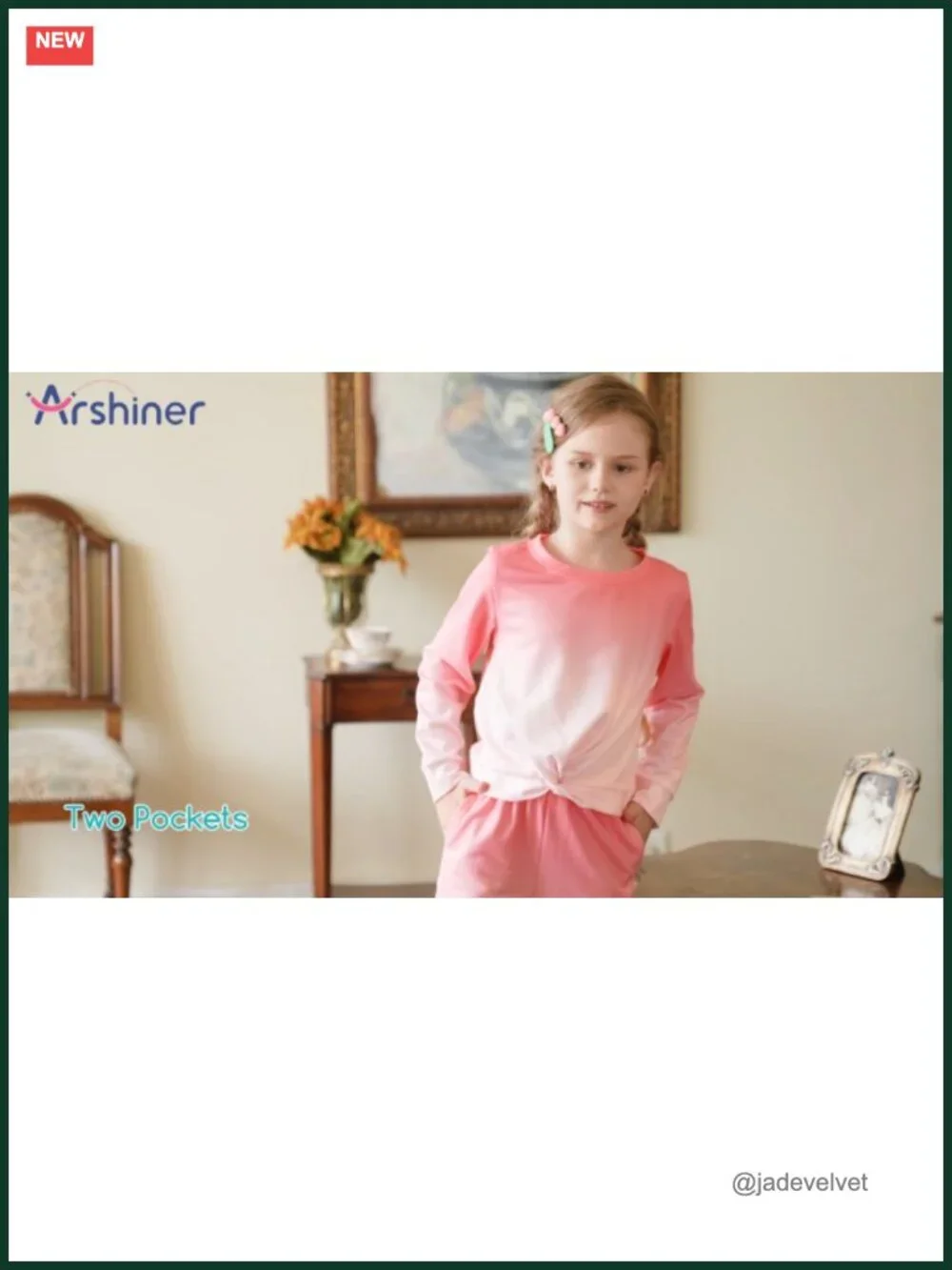 Girls 2 Piece Twist Front Tracksuit Long Sleeve Sweatshirt Jogger Set